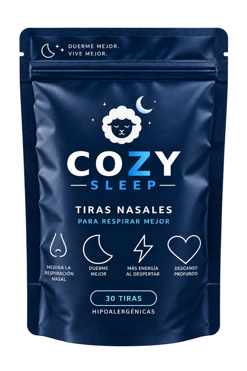 Bolsa azul Cozy Sleep de 30 tiras nasales negras